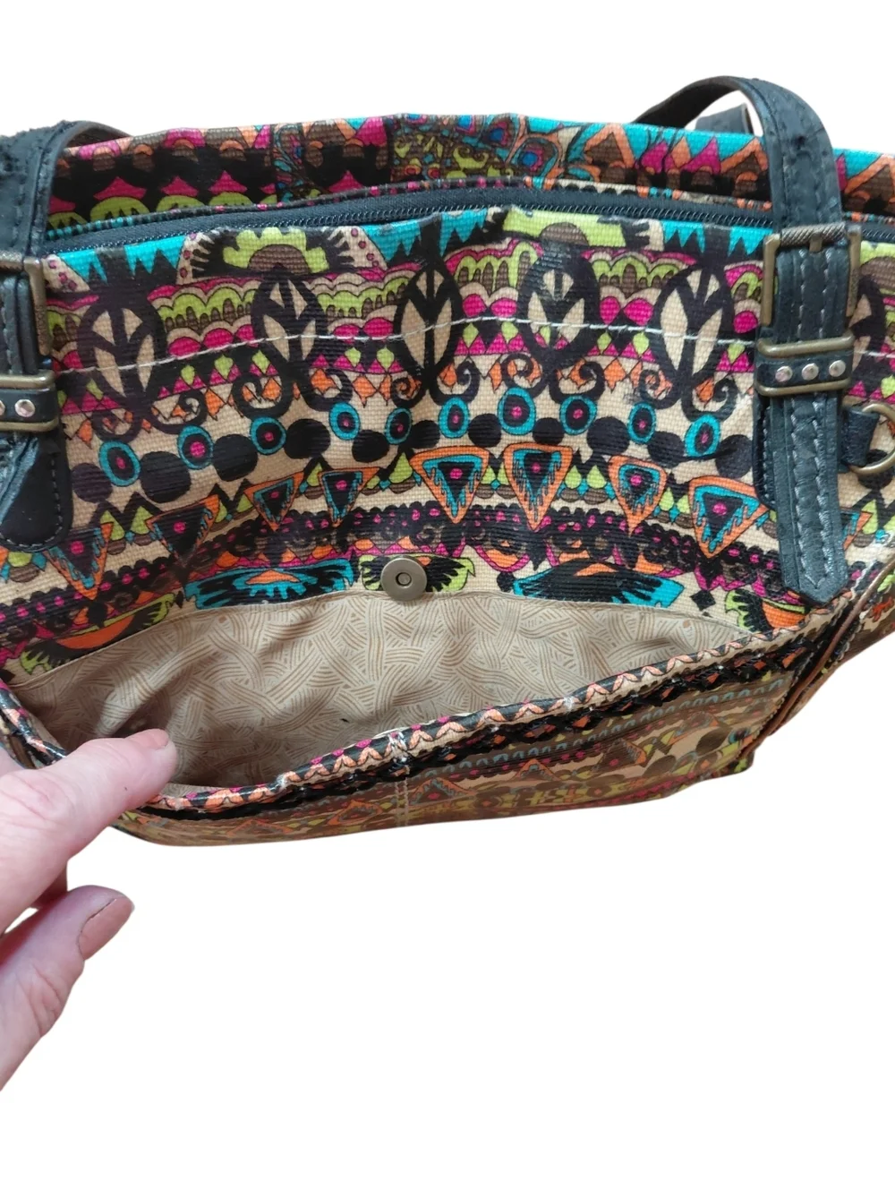 Sakroots Set Of Multicolor Boho Shoulder Bag and Matching Wallet
